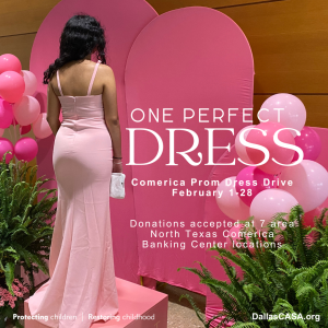 This is an image of the Comerica Prom Dress Drive graphic